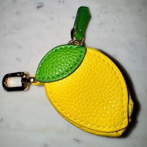 Darling Lemon Coin Purse/Keychain/Purse Charm- Yellow & Green, NWOT